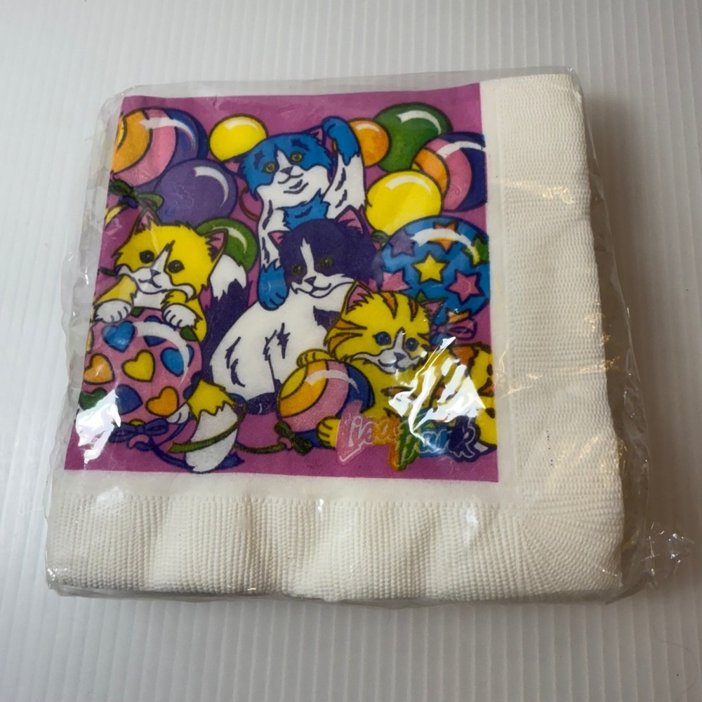 Lisa Frank Rainbow Kittens Love Balloon Napkins Beach 16 Beverage‎ Napkins NEW